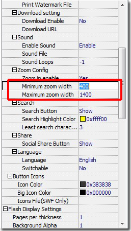 define the zoom limits