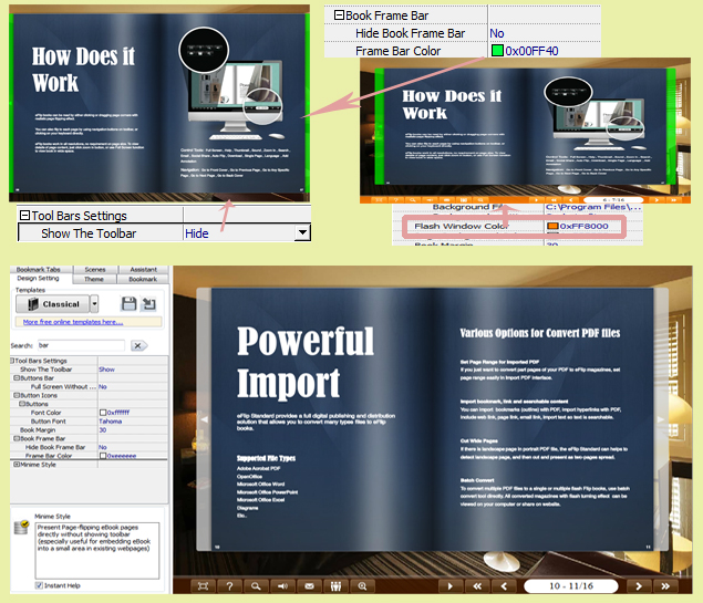 How Can I Change the Bar Color for Flipping Books