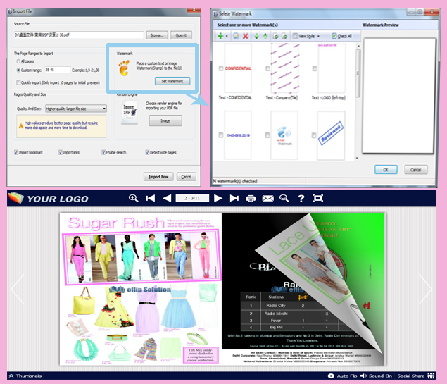 Add Watermark to flipbooks