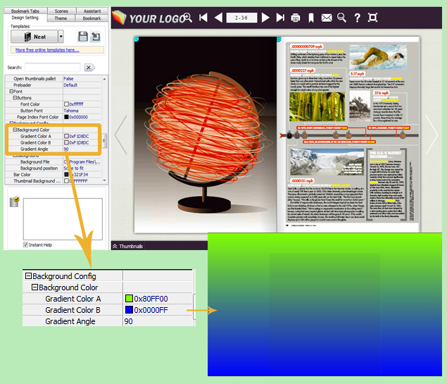 How to Change Background Color in the Page Turning Books