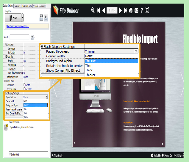 How to Change Page Thickness for Flipbook